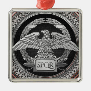 Ornamento De Metal [200] Águia Imperial de Prata sobre Medalhão