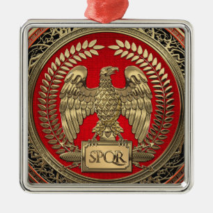 Ornamento De Metal [200] Águia Imperial Romana Dourada