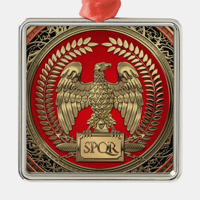 Ornamento De Metal [200] Águia Imperial Romana Dourada (Frente)