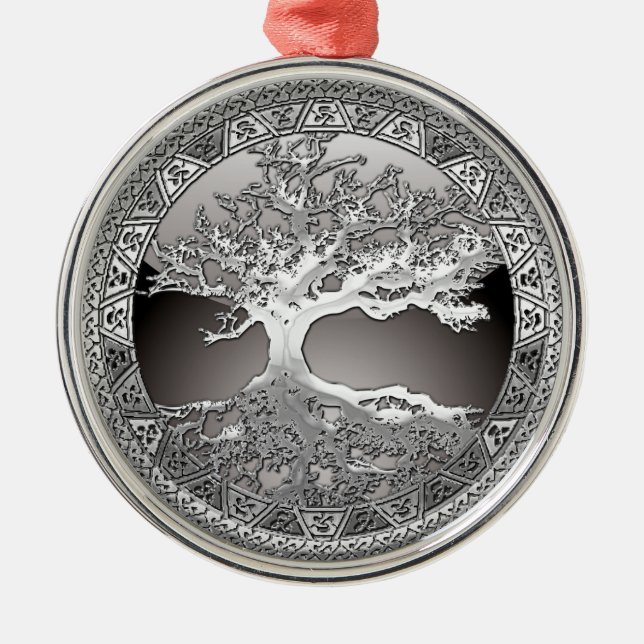 Ornamento De Metal [200] Celtic Tree of Life [Silver] (Frente)
