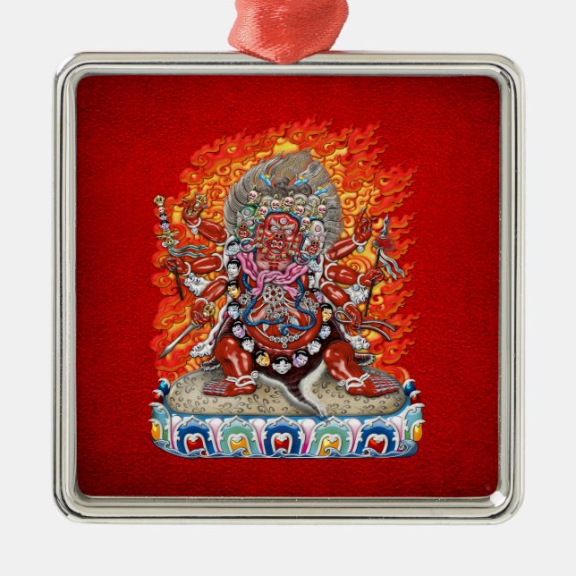 Ornamento De Metal [200] Tibetano Thangka - Deidade Wrathful Hayagriv (Frente)