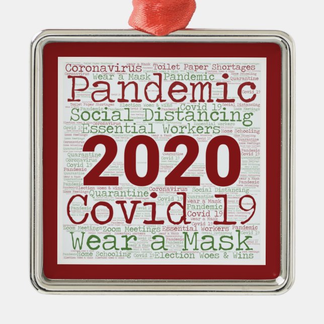 Ornamento De Metal 2020 Memórias do Ano Louco (Frente)