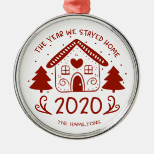 Ornamento De Metal 2020 O Ano Em Que Ficamos Em Casa Fofo Covid