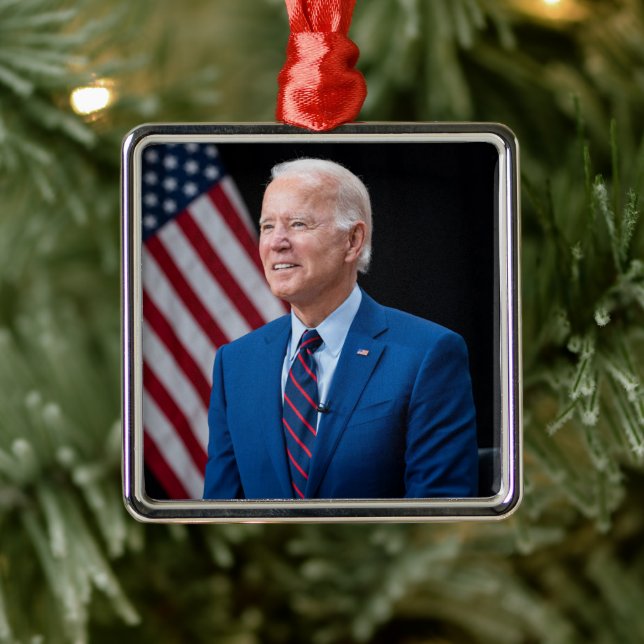 Ornamento De Metal 2021 Joe Biden Presidente dos EUA Retrato (Árvore)