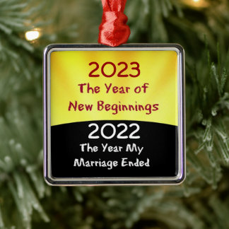 Ornamento De Metal 2023 Celebrar o Divorce Metal Ornament