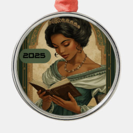 Ornamento De Metal 2025 Princess Reading a Book Ornament