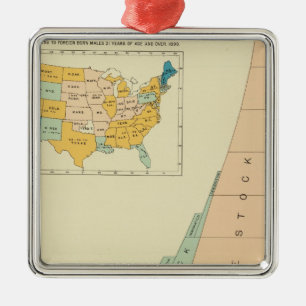 Ornamento De Metal 22 elementos do crescimento da população 17901890