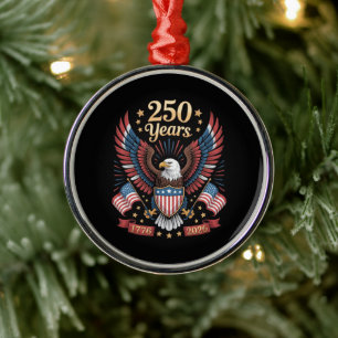 Ornamento De Metal 250 Anos de Aniversário Americano