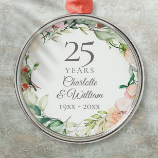 Ornamento De Metal 25 Casamento Rosas de aniversário Floral Garland