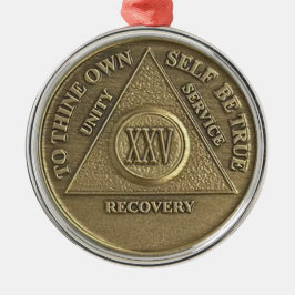 Ornamento De Metal 25 Year Sober Anniversary Medallion | Recovery