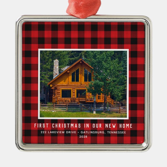 Ornamento De Metal 2 Foto Primeiro Xmas Novo nome de cerâmica russa p (Frente)