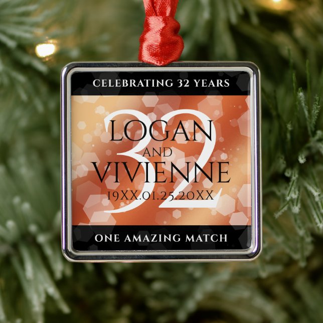 Ornamento De Metal 32º aniversário de casamento em Bronze (Árvore)