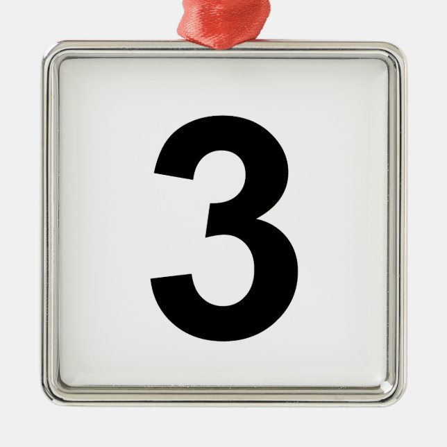 Ornamento De Metal 3 - número três (Frente)