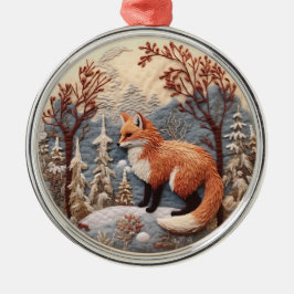 Ornamento De Metal 3D Fox Woodland Chirstmas Animal