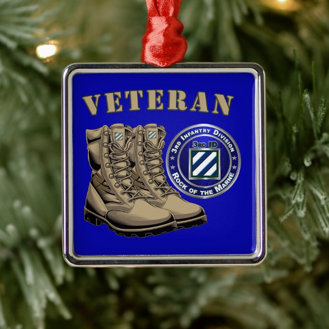 Ornamento De Metal 3rd ID Infantry Division Christmas (Árvore)