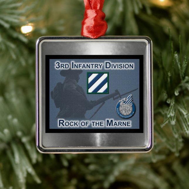 Ornamento De Metal 3rd ID Infantry Division Christmas (Árvore)