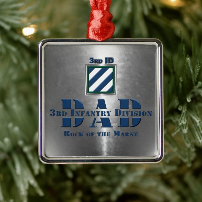 Ornamento De Metal 3rd ID Infantry Division DAD Christmas (Árvore)