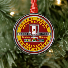 Ornamento De Metal 44 Medical Brigade Desert Storm Veteran