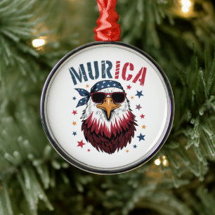 Ornamento De Metal 4 de Julho Patriótico Engraçado Águia EUA