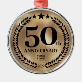 Ornamento De Metal 50º aniversário de negócios Dourado Natal