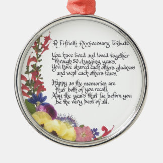 Ornamento De Metal 50th Tributo do aniversário