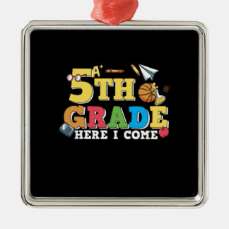 Ornamento De Metal 5 de Grau de Professores 5 de Grau Aqui Estou