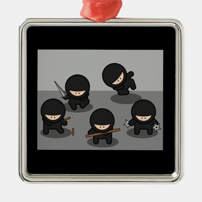 Ornamento De Metal 5 Pequenos ninjas (Frente)