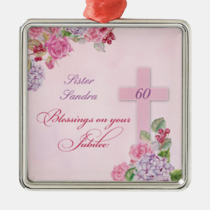 Ornamento De Metal 60º aniversário da Vida Religiosa