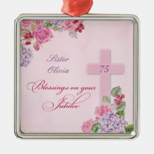 Ornamento De Metal 75.º aniversário da vida religiosa freira catól