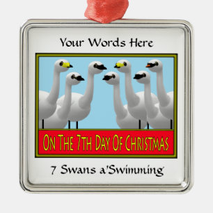 Ornamento De Metal 7 cisnes que nadam