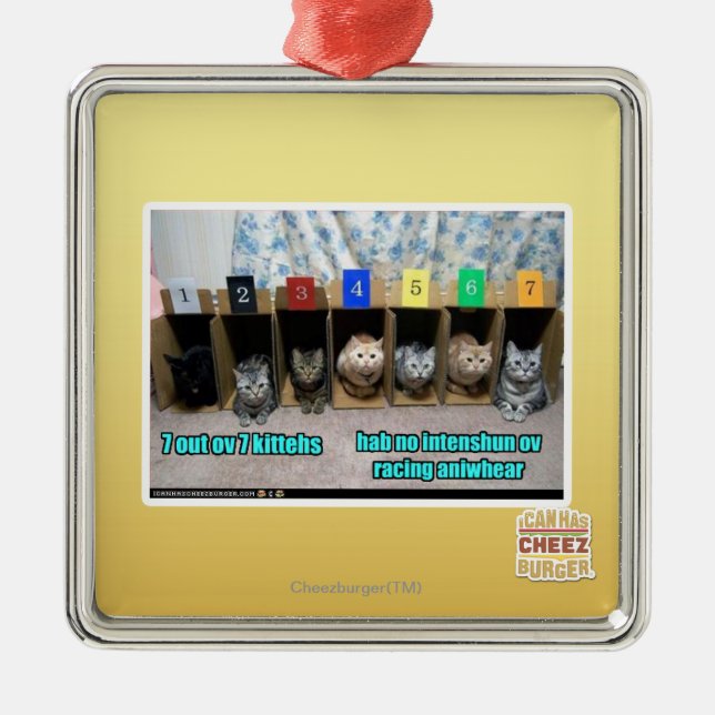 Ornamento De Metal 7 para fora kittehs do ov 7 (Frente)