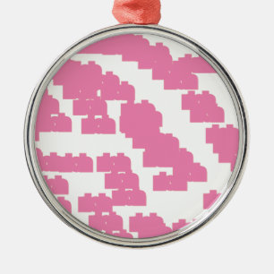 Ornamento De Metal 888 rosa com sorte