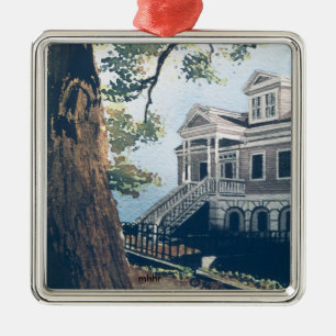Ornamento De Metal A aguarela de Galveston, William 1876 Weber abriga
