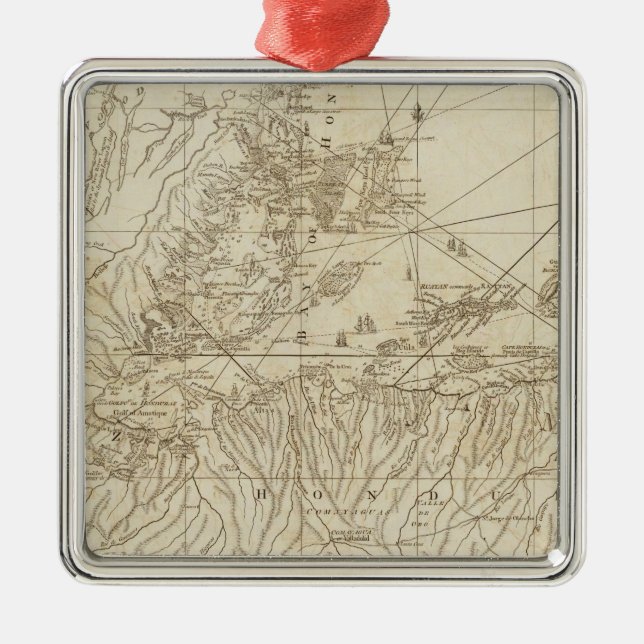 Ornamento De Metal A baía de Honduras (Frente)