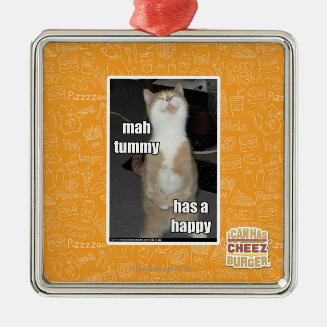 Ornamento De Metal A barriga do Mah tem um feliz (Frente)