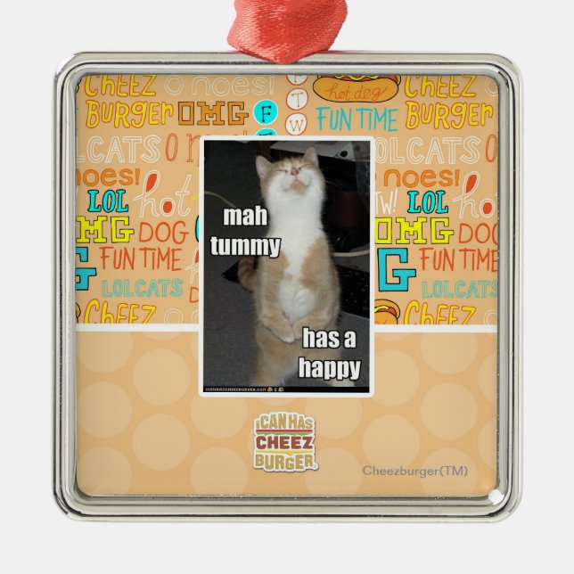 Ornamento De Metal A barriga do Mah tem um feliz (Frente)