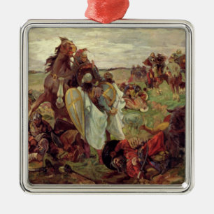 Ornamento De Metal A batalha entre Russo e Tatars, 1916