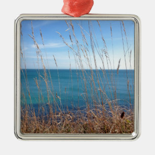 Ornamento De Metal A bela Grama e Mar