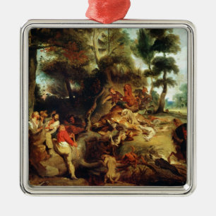 Ornamento De Metal A caça do javali