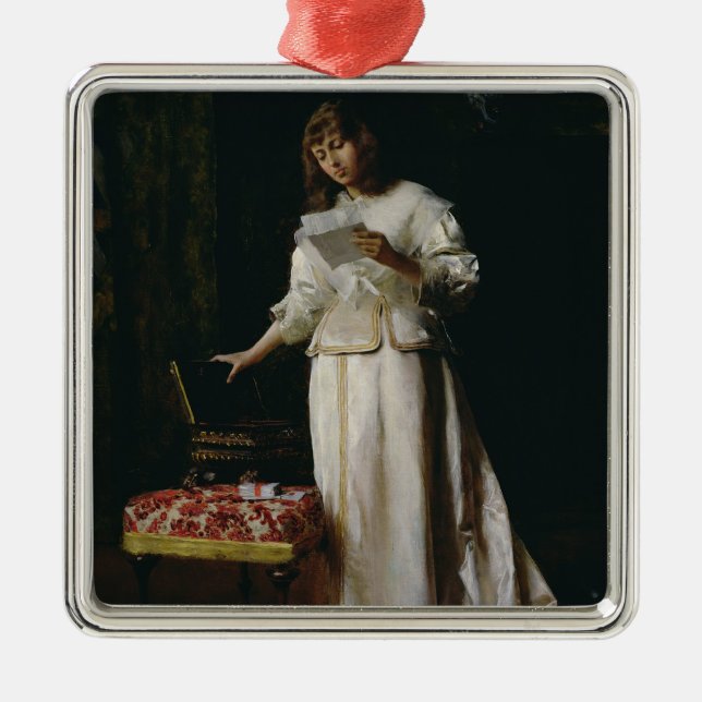 Ornamento De Metal A carta de amor (Frente)