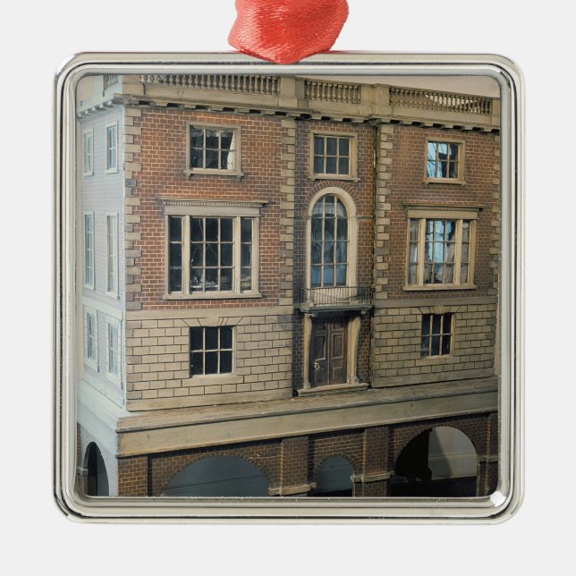 Ornamento De Metal A casa de boneca balustraded inglês com balcão (Frente)