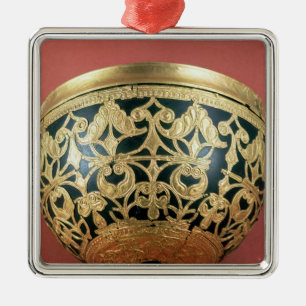 Ornamento De Metal A céu aberto Dourado para uma bacia envernizada
