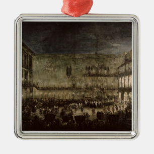 Ornamento De Metal A chegada da princesa Amelia de Saxony, em um