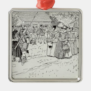 Ornamento De Metal A chegada das jovens mulheres em Jamestown