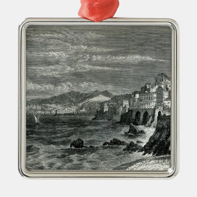 Ornamento De Metal A cidade de Genoa (Frente)