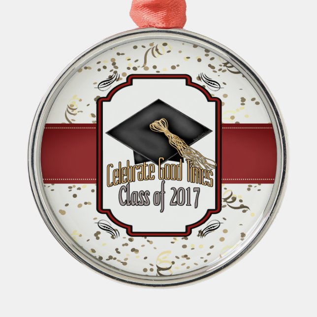 Ornamento De Metal A classe de 2017 comemora o bom presente da (Frente)