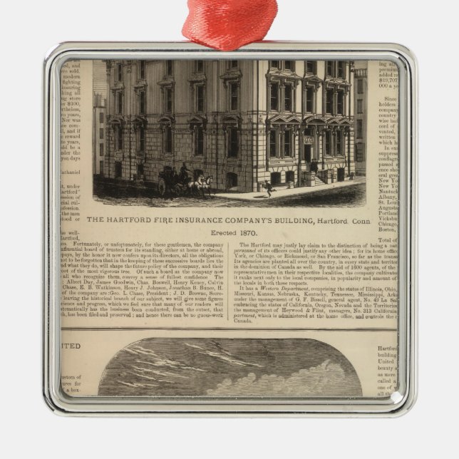 Ornamento De Metal A companhia de seguros do fogo de Hartford (Frente)