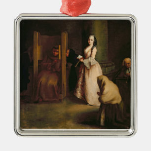 Ornamento De Metal A confissão, c.1755 (óleo em canvas)