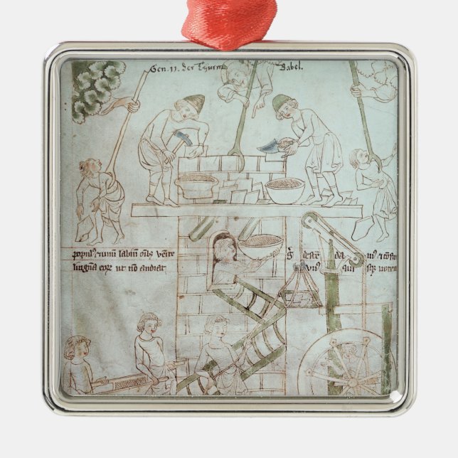 Ornamento De Metal A construção da torre de Babel (Frente)