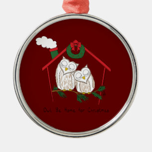 Ornamento De Metal A Coruja De Natal É Bonita Em Casa
